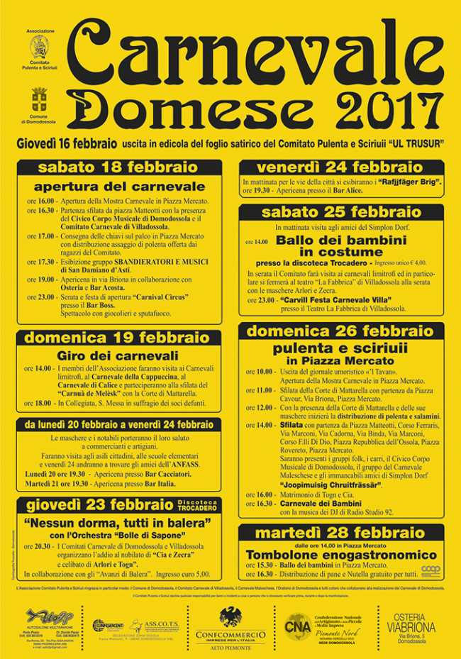 programma carnevale domodossola