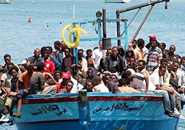 b migranti barca profughi