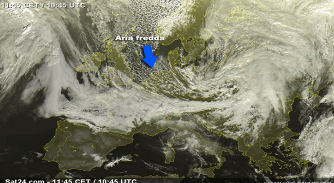 arrivo aria fredda mappa