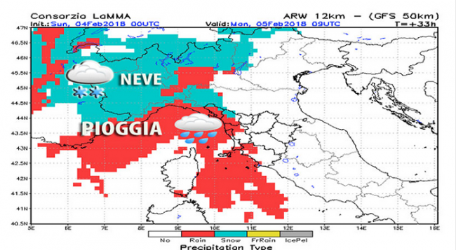 meteo mappa neve