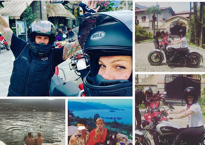 Urlaub im Ossola Tal für die amerikanische Sängerin Pink und ihren Ehemann, den Motorradfahrer Carey Hart.