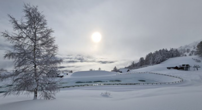 Eröffnungszeremonie der umgebauten Skistation Domobianca365 am Montag 4. Januar mit der Nationalmannschaft und den lokalen Behörden