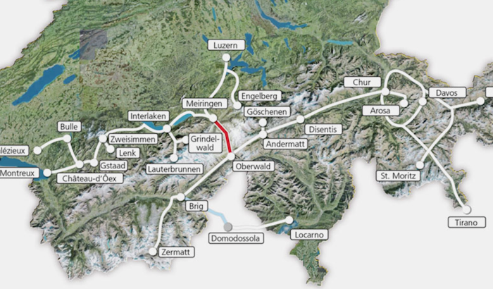 Grimsel: Die Hochspannungsleitung und die neue Bahnverbindung