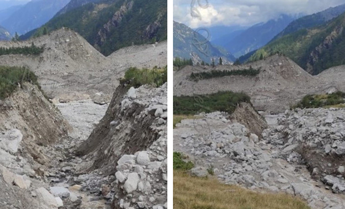 Macugnaga: Ein 30 Metern tiefer Riss sperrt den Weg zur Belloni Hütte
